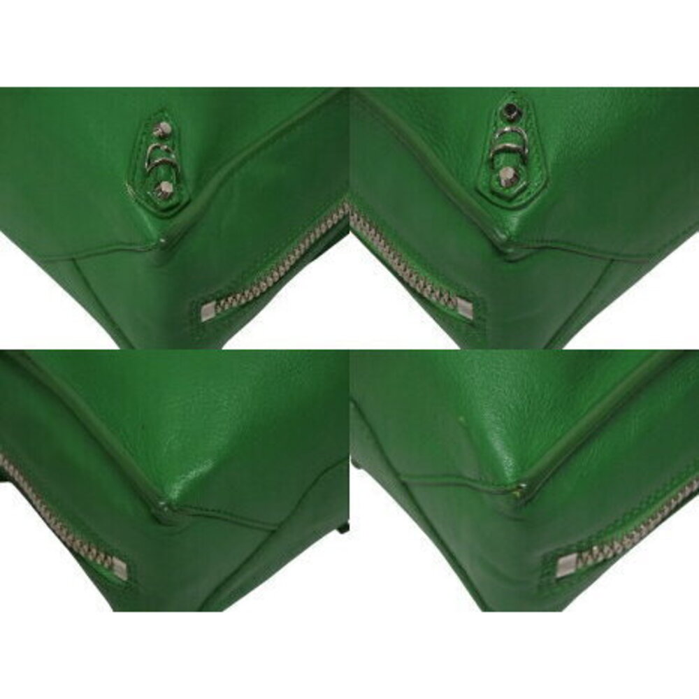BALENCIAGA Paper Handbag Green Leather - Picture 7 of 8